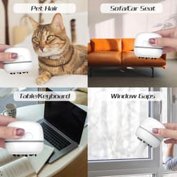 Stofzuiger - Stofzuiger zonder zak - Stofzuiger draadloos - Desk vacuum - Mini stofzuiger - Bevat rietje - Borstel - USB-oplaadkabel - Afneembaar ontwerp - Kruimels - Voor Kantoor - Bureau -Wit — thumbnail 2