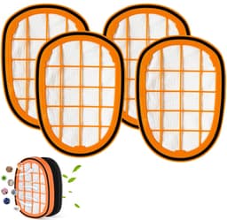 Stofzuigerfilters - 4 Stuks - Stofzuiger Schuimfilter - Steelstofzuiger - Schuimfilter - Filter Geschikt Voor Philips Speedpro Max 8000 Serie Fc5005/01, Cp0663/01 Aqua 7000 Serie Vervanging Schuimrubber Onderdeel - Oranje Kleur — thumbnail 1