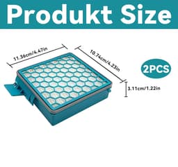 HEPA Filter - Vervangt Filter - Filter - geschikt voor Miele boost CX1 series - Vervangt 11639240 Hygiene AirClean SF HY 60 - 2 stuks - Blauw — thumbnail 2