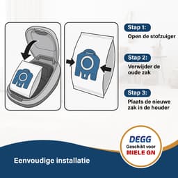 DEGG® - Stofzuigerzakken Geschikt voor MIELE GN - 16 Zakken + 8 Filter (motor & uitblaas) - Geschikt voor MIELE Complete C3, C2, Classic C1, S8, S5, S2 - XXL-PACK — thumbnail 4
