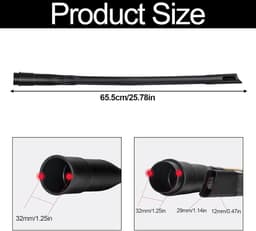 Flexibele Spleetzuigmond - Zwart - 65,5 cm - Hoogwaardig ABS Materiaal - Voor Alle Stofzuigers met 35/32 mm Mondstukken — thumbnail 2