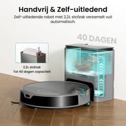 Lefant M350 MAX robotstofzuiger met dweilfunctie - Automatisch leegstation - Stofzuiger - 10.000 Pa zuigkracht - 2 extra stofzuigerzakken - Met app - Ideaal voor huisdieren — thumbnail 4