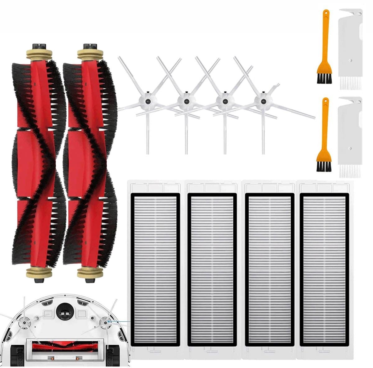 Accessoires voor robotstofzuigers Xiaomi RoboRock S5, S6, S5 Max, S6 MaxV, S6 Pure - 14-delige set inclusief filters en borstelkoppen - Afneembare hoofdborstelset — afbeelding 1