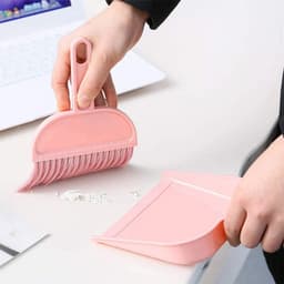 Mini Stofpan en Borstel - Kleine Bezem Set - Bureau Reinigen - Opklikbaar Ontwerp - 20.5 cm - Niet gespecificeerd — thumbnail 3