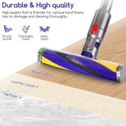 V15/V12 Borstelrol Geschikt voor Dyson V12 Detect Slim Absolute & V15 Detect Slim – Vervangende Borstelwals 971634-01 – Zachte Roller voor Harde Vloeren — thumbnail 2