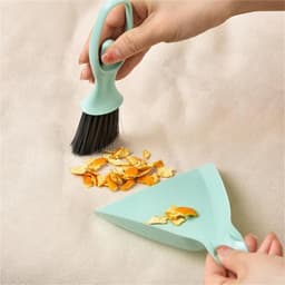 Mini-bezem veegschep - Kleine schoonmaker - Bureau opruimen - Compact en handig - Niet gespecificeerd - Blauw — thumbnail 5