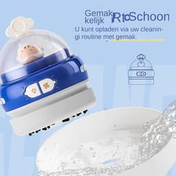 Bureau Stofzuiger - Mini Stofzuiger - Bureau Schoonmaken - USB Oplaadbaar - 8.6 x 10.8 cm - Paars — thumbnail 3