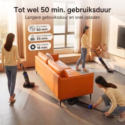 Lubluelu T9 nat- en droogzuiger - 180° ultradunne liggende stand - 20Kpa Draadloze Nat- en droogzuiger met zelfreinigend systeem – LCD-scherm - Alles-in-één vloerreiniger - Geschikt voor Harde vloer — thumbnail 3