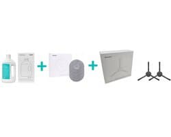 Dreame Multi-Surface Floor Cleaner - Schoonmaakmiddel - AWH6 - 1000ml + 4 x MOPPEN + 2 x Originele zijborstel voor DREAME L10s/ L20/ L30/ X30/ L40/ D20 D - Set met originele producten van het merk DREAME