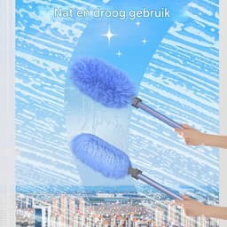 Microfiber Stoffer - Plumeau Verstelbaar - Huis Schoonmaken - 180 Graden Verstelbaar - 80 cm - Grijs — thumbnail 4