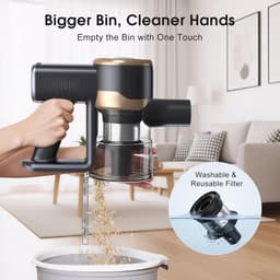 Draadloze Stofzuiger - Lichtgewicht Model - Snel Huis Schoon - Sterke Zuigkracht - 40 Min Werktijd - Goud — thumbnail 4