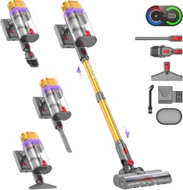 Steelstofzuiger Draadloos - Handstofzuiger Krachtig - Huis Reinigen - Automatische Zuigkracht - 70 Minuten Gebruik - Goud — thumbnail 1
