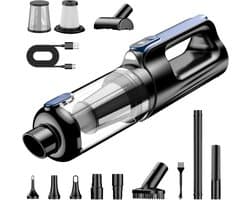 Thijox - Draadloze 2-in-1 Autostofzuiger met 18000 Pa Suction Power, Borstelloze Motor, 130W, Lichtgewicht 635g, 7800mAh Accu, Accessoires voor Auto e