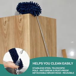 Stofmagnet Set - Plumeau - Huishoudelijk Schoonmaken - Telescopische Steel - 6 Delig - Groen Blauw — thumbnail 2