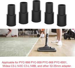 Dailygoods - Vacuümreiniger Slangadapter - Universele Zuiging - Kunststof Converter - Zwart - Adapter Mondbuis - Geschikt voor 32mm naar 35mm — thumbnail 5