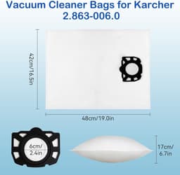 12 Stofzuigerzakken voor Karcher WD4 WD5 WD6 WD5P WD6P MV4 MV5 MV6 – 2.863-314.0 Vervanging – Nat en Droog — thumbnail 3