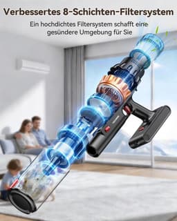 Accu-staafstofzuiger - Zwart - 58 KPA - Draadloze Stofzuiger met Led-Touchscreen en Multifunctionele Accessoires - Voor Tapijt en Harde Vloeren — thumbnail 3