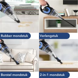 MooSoo Kruimelzuiger Snoerloos - Nat&Droog -Handstofzuiger - Sterke zuigkracht - 8500PA - Longlife Filter - M4 2022 - Blauw / Zwart — thumbnail 2