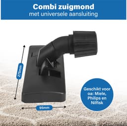 DEGG® - Stofzuigermond universeel - Zuigmond - Parketborstel - Stofzuigerborstel universeel - Geschikt voor Miele, Philips, AEG, Electrolux, Nilfisk, Rowenta etc. - 30 tot 37mm - Premium kwaliteit — thumbnail 3