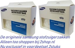 2 sets Samsung stofzuigerzakken met filter voor SC15F30 en SC20F30 series — thumbnail 1