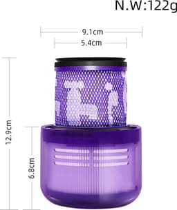 Geschikt voor Dyson V11/V15/SV14/SV17/SV22 HEPA-filter - Set van 4 Wasbare Motorfilters - Onderdeel 97001302 - Compatibel met Dyson Steelstofzuigers Absolute Pro/Total Clean/Torque Drive/Animal/Parquet — thumbnail 3