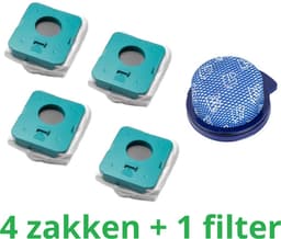 4 x zakken hoogwaardige vervanging voor SAMSUNG BESPOKE JET + 1 filter HEPA compatibel VS20A958FWN - VS20A95923B/AA stok stofzuiger-onderdelen-het onderdeelnummer van het origineel is: Samsung VCA-ADB952 -schoonmaakstations — thumbnail 1