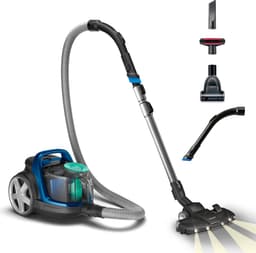 Philips Stofzuiger zonder Zak FC9557/09 - Mondstuk met LED Verlichting - Alle Vloertypen - Sterke Zuigkracht - Met HEPA 13 Allergiefilter - 3 Extra Mondstukken - Blauw — thumbnail 2