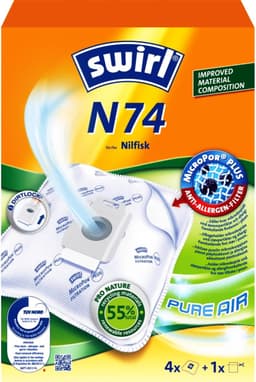Swirl N74 stofzuigerzakken - 4 stuks + 1 filter - geschikt voor Nilfisk Select Power Elite Classic Comfort Energy Superior P10 P12 P20 P40 Animal Life — thumbnail 1