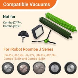 13-delige Accessoiresset - Geschikt voor iRobot Roomba J7 E5 E6 i7 - 2 Hoofdborstel, 4 Filters, 4 Zijborstels, 1 Voorwiel, 1 Reinigingsborstel, 1 Schroevendraaier - Reserveonderdelen — thumbnail 2