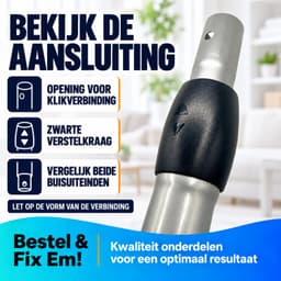 Fixem telescoopbuis 32 mm met pin klik systeem geschikt voor Philips City-Line • Expression • Jewel • Universe • Specialist • EasyClean • PowerPro stofzuigers - Vervangt 432200423620 / 432200422510 — thumbnail 5