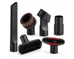 Jumalu Stofzuiger Opzetstukken Set 6-delig – Universele Stofzuiger Hulpstukken 32/35 mm – Incl. Adapter – Kierenzuiger & Meubelborstel – Geschikt voor o.a. Miele, Philips, AEG, Bosch, Kärcher, Nilfisk & Numatic