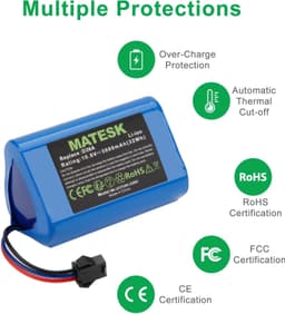 Stofzuigeraccu - 10,8 V 3000 mAh - Geschikt voor Ecovacs Deebot — thumbnail 5