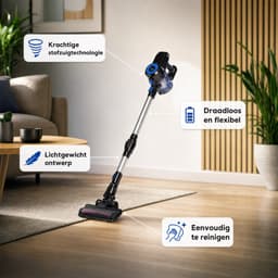 Nexxt 2-in-1 Draadloze Steelstofzuiger en Handstofzuiger - Cyclonisch - 160W - 20-40 Min - 0,8 liter - Zwart — thumbnail 5
