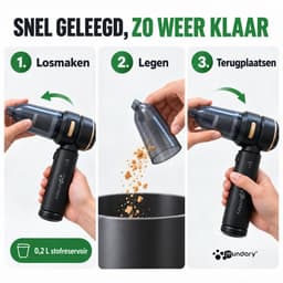 Mundary Kruimeldief Snoerloos – Auto Stofzuiger Draadloos – 27.000 Pa Zuigkracht – Kruimelzuiger met Blaas- en Zuigfunctie – USB-C Oplaadbaar — thumbnail 3