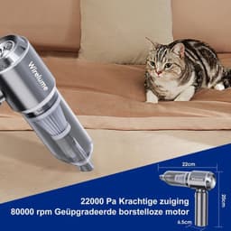 Draadloze Handheld Stofzuiger voor Auto, Krachtig 22000Pa Sterke Cyclonische Zuigkracht Blazende Borstelloze Motor Mini draadloos handstofzuiger accu Draagbaar Oplaadbaar Lichtgewicht — thumbnail 1