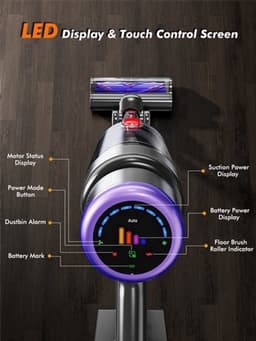 Draadloze Kruimelzuiger V22 600W - 55.000 Pa Zuigkracht - 1.5 Liter Inhoud - Kunststof - Voor Huishoudelijk Gebruik — thumbnail 1