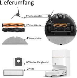 18-delige accessoireset voor de Dreame D20 Pro , D20 Pro Plus robotstofzuiger - inclusief 1 paar hoofdborstel, 4 zijborstels, 2 filters, 4 doeken, 6 stofzakken — thumbnail 4