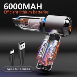 Draagbare Kruimeldief - Handstofzuiger Auto - Snel Opruimen - Krachtige Zuigkracht - 600 g - Zwart — thumbnail 2