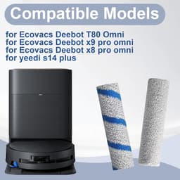4 stuks Rolmop voor Ecovacs Deebot X8/X9/X11/T80 stofzuiger vervanging voor Yeedi S14 Plus stofzuiger - Wasbaar — thumbnail 4