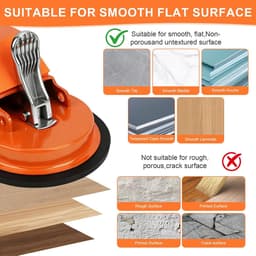 Zuigheffer Glaszuiger - Vacuümlifter Tegel Lifter - Glas Platen Vervoeren - Duurzaam Robuuste Constructie - 1750 gram - Oranje — thumbnail 5