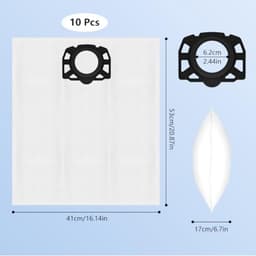 PromoHome 10 stuks KFI 487 stofzuigerzakken geschikt voor Kärcher WD4, WD5, WD6, WD5P, WD6P, MV4, MV5 en MV6. Vervangt origineel onderdeelnummer 2.863-006.0. — thumbnail 5