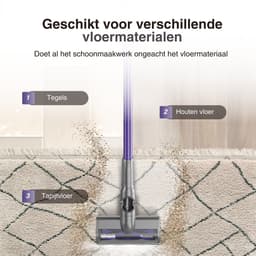 TurboTronic CF7 Draadloze Steelstofzuiger met Handstofzuiger - Hoge Zuikracht - Kruimeldief - Paars — thumbnail 4