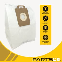 5 Stofzuigerzakken PARTS4® geschikt voor Nilfisk Select / Power | Made in Europe | Passend in o.a. Nilfisk Select, Select Parket, Select Petcare & Nilfisk Power P10, P20, P40 — thumbnail 3