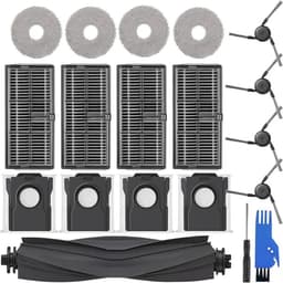 19stuks - accessoireset - stofzuigerzakken -geschikt voor dreame X40 PRO/X40Ultra/L40 Ultra - 1x hoofdrolborstel, 4 x stofzak, 4 x zijborstels, 4 x filter, 4x dweildoeken -Inclusief borstel en schroevendraaier — thumbnail 1