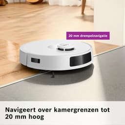 Bosch Spotless + BCRD1W Robotstofzuiger met Dweilfunctie, 11,000 Pa Zuigkracht, Statische natte dweil, Droog servicestation, Smart Vision Infrarood Navigatie, Bosch Home Connect App, Wit — thumbnail 5