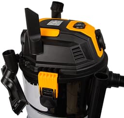 Blow Bouwstofzuiger 1300W + Stopcontact 2000W - 25L - 240V - 4 meter Snoer - Nat & Droog zuiger - Zwart/Geel — thumbnail 4