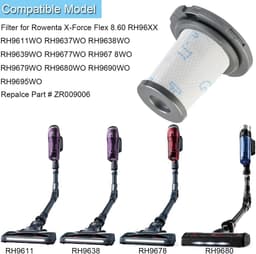 3 stuks Filters - geschikt voor Rowenta Xforce Flex 8.60 - ZR009006 - geschikt voor Rowenta X-Force flex 8.60 RH9611 - RH9637 - RH9638 - RH9639 - RH9677 - RH9678 - RH9679 - RH9680 - 90*47*107mm - Grijs — thumbnail 5