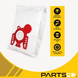12 Stofzuigerzakken PARTS4® geschikt voor Miele FJM -incl. 1 filter- | Made in Europe | Passend in o.a. Complete C1, Compact C1 & Compact C2, S241, S290, S300, S500, S700, S4 (S4000 > S4999), S6 (S6000 > S6999), 9917710, MI30, NR57+ — thumbnail 4