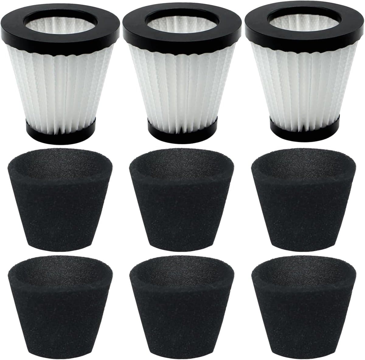 Geschikt voor Dirt Devil Scorpion Model SD20005RED, F117 Adsorptiefilter SD30025B BD22025, Vergelijkbaar onderdeelnummer AD40117 (3 pakketten HEPA-filters en 6 pakketten sponsfilters) — afbeelding 1