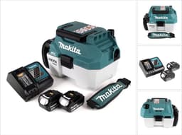 Makita DVC 750 LRMX3 accu stofzuiger nat- en droogzuiger 18 V draagbaar + 2x 4,0 Ah accu en lader - zonder accessoires — thumbnail 1